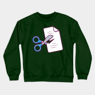 Scissor Cutting Paper Cartoon Crewneck Sweatshirt